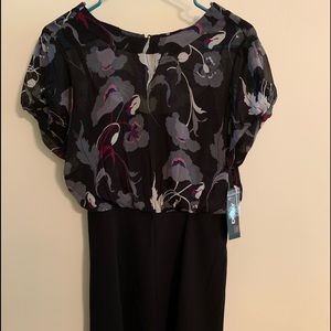 DKNY Elegant Black And Floral Women’s Dress.